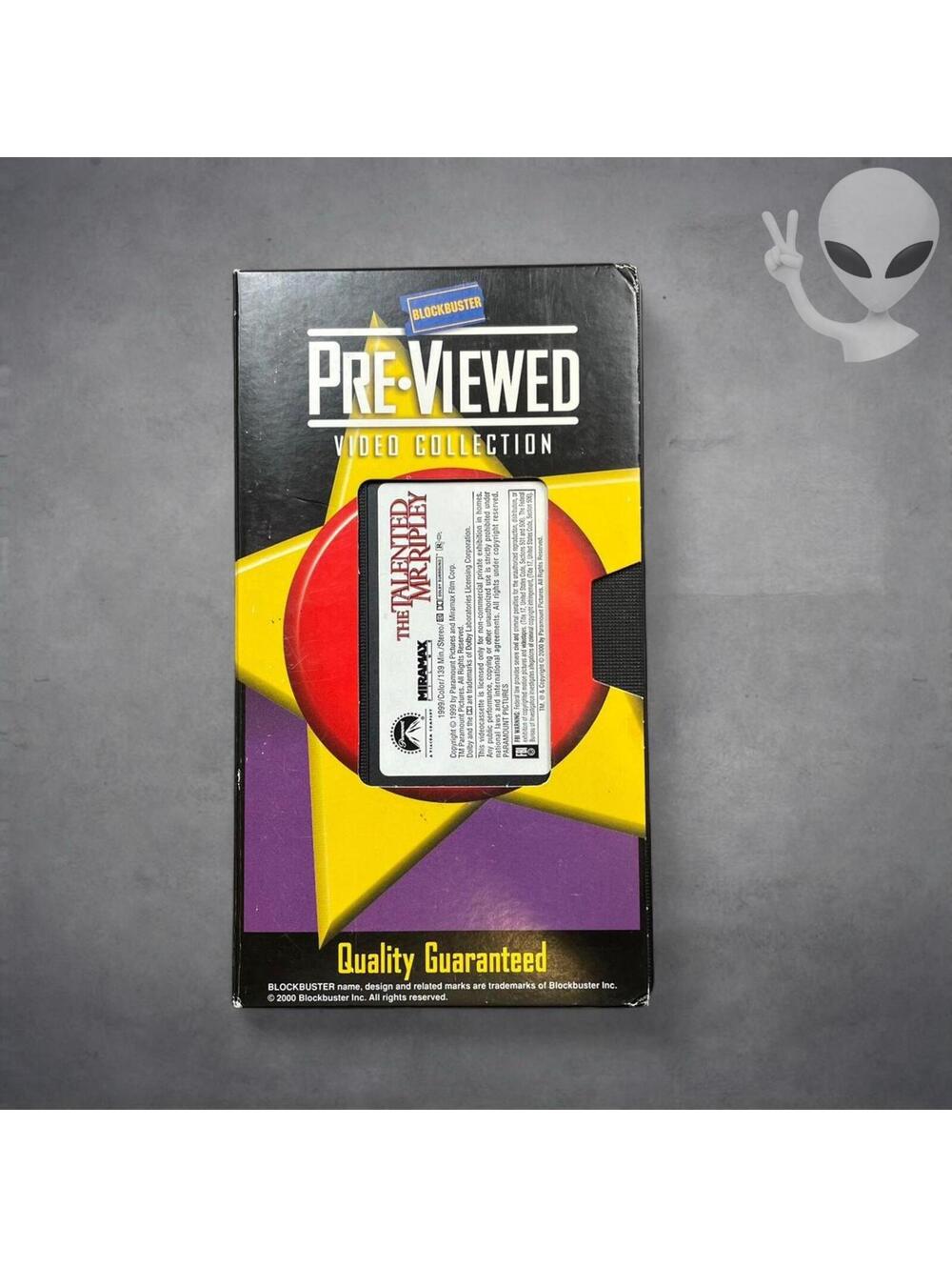 Paramount The Talented Mr Ripley Blockbuster Pre-Viewed VHS Movie Tape